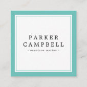 暗エレガントティール（緑がかった色）縁どプロフェッショナル スクエア名刺 (正面)