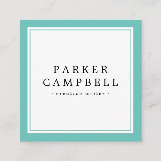 暗エレガントティール（緑がかった色）縁どプロフェッショナル スクエア名刺 (正面)