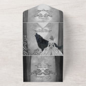 暗エレガントデザイン オールインワン招待状 (外側)