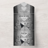 暗エレガントデザイン オールインワン招待状 (内側)