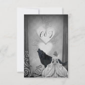 暗エレガントデザイン 出欠カード (裏面)