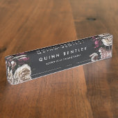 暗エレガントフローラブーケ デスクネームプレート (側面)