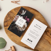 暗エレガントフローラブーケ |垂直 名刺