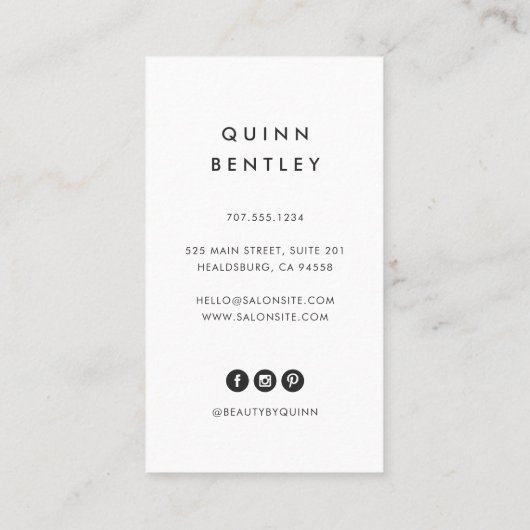 暗エレガントフローラブーケ |垂直 名刺 (裏面)