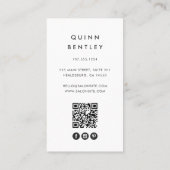 暗エレガントフローラブーケ |縦QRコード 名刺 (裏面)