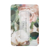 暗エレガントフローラモダンパーソナライズされた バスマット (正面縦)