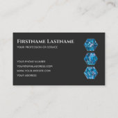 暗エレガントミニマル灰色の青サファイア 名刺 (裏面)