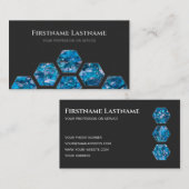 暗エレガントミニマル灰色の青サファイア 名刺 (正面/裏面)