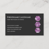 暗エレガントミニマル灰色バイオレットアメジスト六角形 名刺 (裏面)