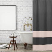 暗エレガントモダンスタイリッシュ色の木炭グレーとピンク シャワーカーテン