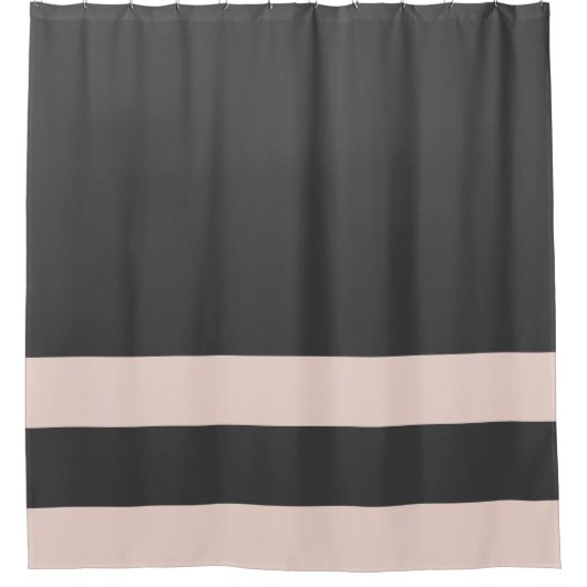 暗エレガントモダンスタイリッシュ色の木炭グレーとピンク シャワーカーテン (正面)
