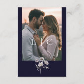 暗エレガントモダン海結婚詳細QRコード エンクロージャーカード (裏面)