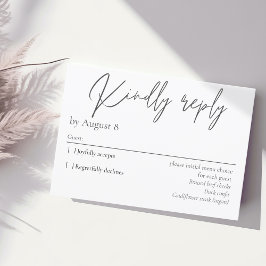 暗エレガントモダン灰色の結婚式RSVPカード 出欠カード