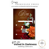 暗エレガント夏の夕日のフローラ結婚のQRコード 出欠カード