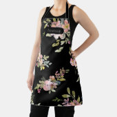 暗エレガント水色フローラカスタム エプロン (インサイチュ)