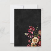 暗エレガント秋フローラ結婚のQRコード 出欠カード (裏面)