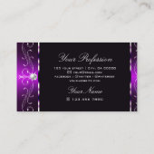 暗エレガント紫の白華美縁どオーナメント 名刺 (裏面)