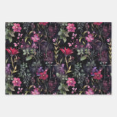 暗エレガント紫ビクトリアンフローラ |デコページ ラッピングペーパーシート (正面)