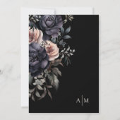 暗エレガント結婚フローラ 招待状 (裏面)