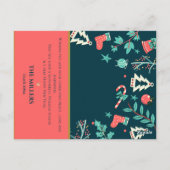 暗エレガント緑のメリークリスマスフォトグリーティング ポストカード (裏面)