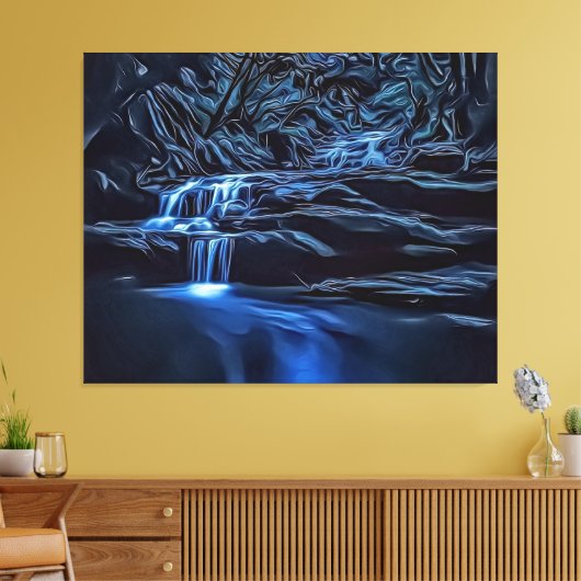 暗エレガント色とムーディーブッシュブルックのフォトアートユニーク, キャンバスプリント (インサイチュ (リビング))