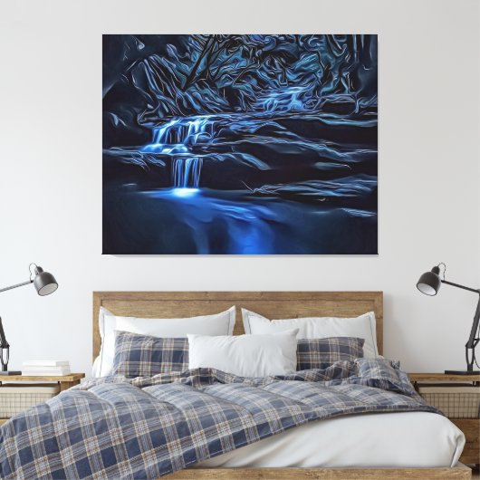 暗エレガント色とムーディーブッシュブルックのフォトアートユニーク, キャンバスプリント (インサイチュ (寝室))