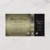 暗エレガント色のシルバーと黒の明るいライン石 名刺 (裏面)