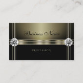 暗エレガント色のシルバーと黒の明るいライン石 名刺 (正面)