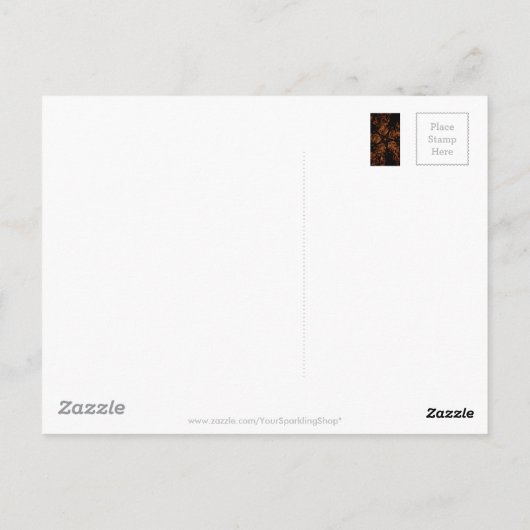 暗エレガント色の万華鏡デザインブラックブラウンスター ポストカード (裏面)