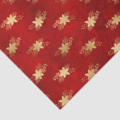 暗エレガント色の赤い金ゴールドフォイルポインセタス 薄葉紙 (詳細)