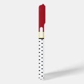 暗エレガント色の黒い赤と白水玉模様 Case-Mate iPhoneケース (裏面 / 右)