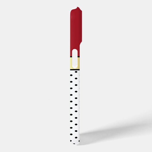 暗エレガント色の黒い赤と白水玉模様 Case-Mate iPhoneケース (裏面 / 右)