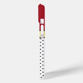 暗エレガント色の黒い赤と白水玉模様 Case-Mate iPhoneケース (裏面 / 左)