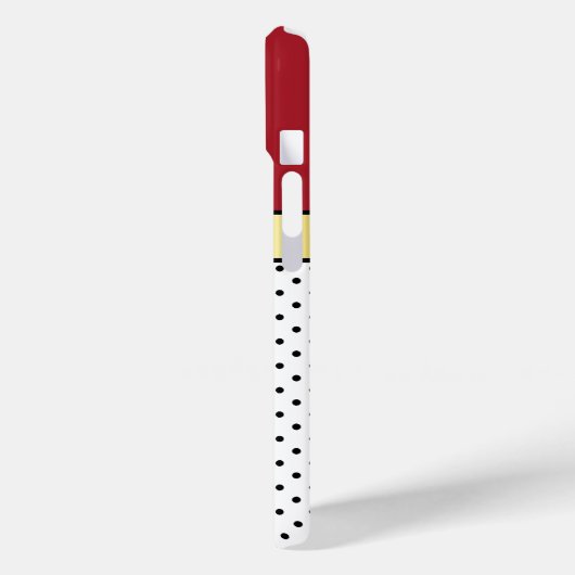 暗エレガント色の黒い赤と白水玉模様 Case-Mate iPhoneケース (裏面 / 左)