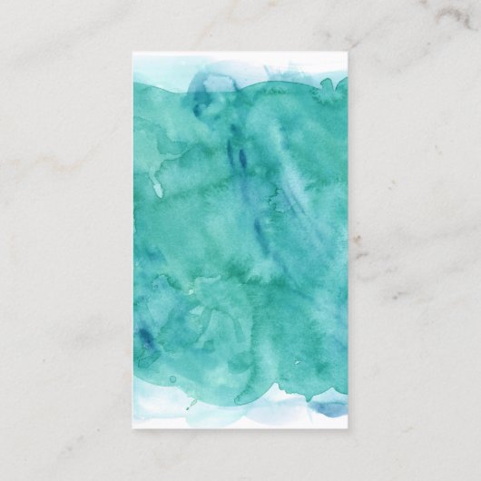 暗エレガント色ティール（緑がかった色）水色 名刺 (裏面)