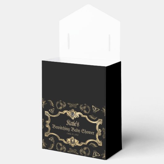 暗エレガント色ビクトリアンゴシック風の赤ちゃんシャワー フェイバーボックス (オープン)
