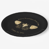 暗エレガント色ビクトリアンゴシック風の赤ちゃんシャワー ペーパープレート (アングル)