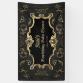 暗エレガント色ビクトリアンゴシック風の赤ちゃんシャワー 横断幕 (縦)