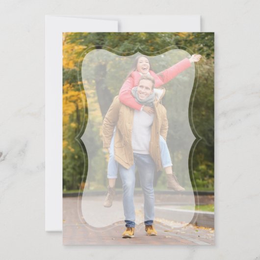 暗エレガント色フォトジオメトリック婚約パーティ 招待状 (裏面)