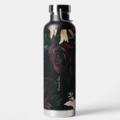 暗エレガント色フローラオン黒 |モノグラムタンブラー ウォーターボトル (左面)