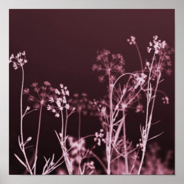 暗エレガント色フローラ抽象芸術 ポスター