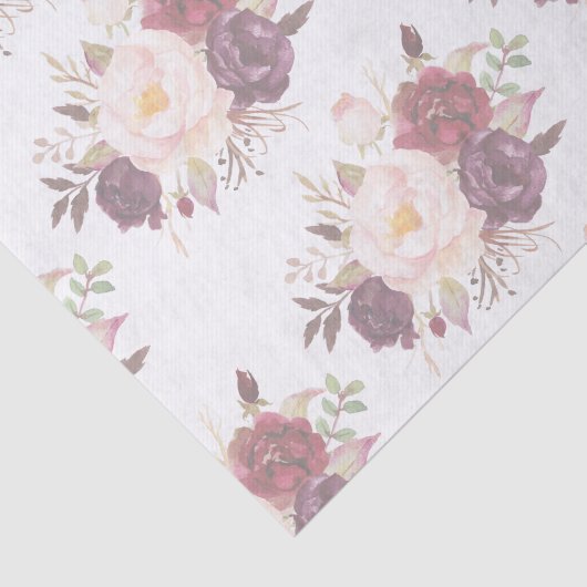 暗エレガント色フローラ結婚式招待状 薄葉紙 (詳細)