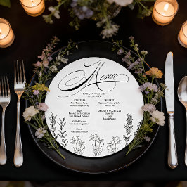 暗エレガント色ワイルドフラワーメニューカード シーズンカード