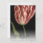 暗エレガント色ヴィンテージフローラ結婚ズ 招待状 (裏面)