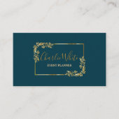 暗エレガント色及びフローラ金ゴールドリーフQR 名刺 (正面)