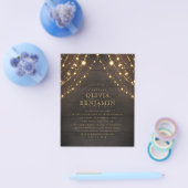 暗エレガント色素朴の灯り結婚のフライ チラシ (シングル)