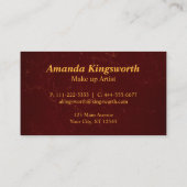 暗エレガント色(金ゴールドスクリプトプロフェッショナル) 名刺 (裏面)