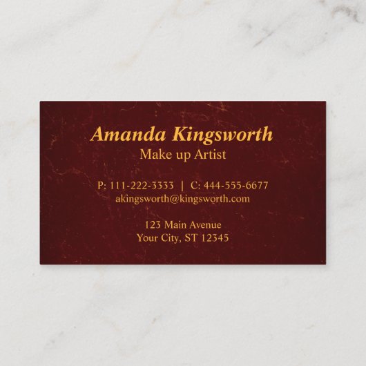 暗エレガント色(金ゴールドスクリプトプロフェッショナル) 名刺 (裏面)