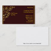 暗エレガント色、金ゴールド渦状の名刺テンプレート 名刺 (正面/裏面)