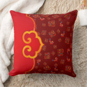 暗エレガント赤ルイラッキーシンボル福ウサギCNY クッション (ブランケット)